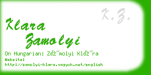 klara zamolyi business card